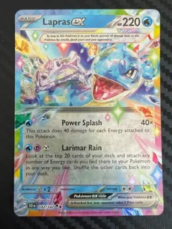 Pokemon TCG Sv07 Stellar Crown Lapras EX Holo Double Rare 032/142 NM - Image 1