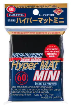 BLACK KMC Hyper MAT MINI (60 Sleeves) | Japanese Size | Yu-Gi-Oh! - Image 1