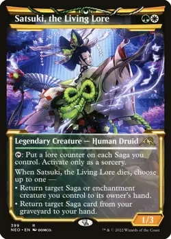 MTG Satsuki, the Living Lore 399 Rare Showcase Kamigawa Neon Dynasty - Image 1
