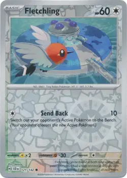 Fletchling 121/142 Reverse Holo Stellar Crown Pokemon Card NM - Image 1