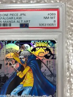 PSA 8 Trafalgar Law OP05-069 Comic Parallel Manga Art One Piece Card Japanese - Image 4