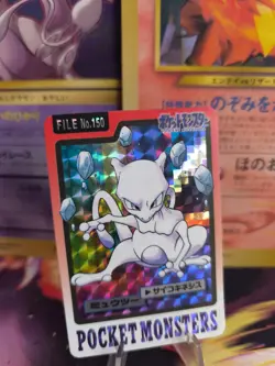 Pokemon Karte Card japanese carddass Pocket monsters 1997 Mewtwo Prism Exc-NM - Image 1