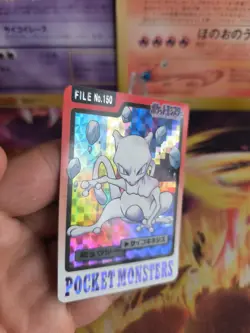 Pokemon Karte Card japanese carddass Pocket monsters 1997 Mewtwo Prism Exc-NM - Image 2