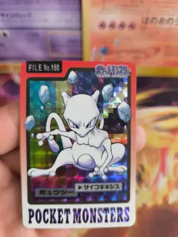 Pokemon Karte Card japanese carddass Pocket monsters 1997 Mewtwo Prism Exc-NM - Image 4