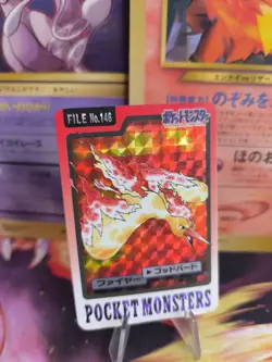 Pokemon Karte Card japanese carddass Pocket monsters 1997 Moltres Lavados Good - Image 1