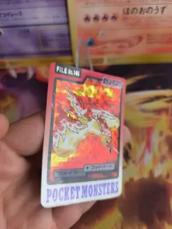 Pokemon Karte Card japanese carddass Pocket monsters 1997 Moltres Lavados Good - Image 2