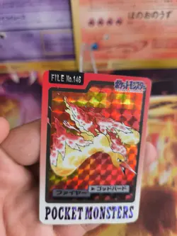 Pokemon Karte Card japanese carddass Pocket monsters 1997 Moltres Lavados Good - Image 3
