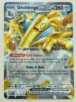 Gholdengo ex 139/182 - Paradox Rift Double Rare Holo - Pokemon TCG Card [NM] - Image 1