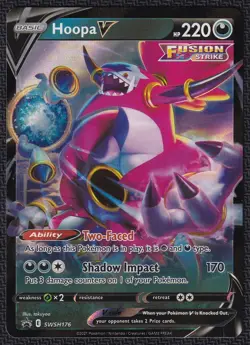 Pokemon Hoopa V SWSH176 Holo Black Star Promo Normal Size - Image 1