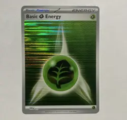 Pokemon TCG Grass Energy Holo Rare 2025 Scarlet & Violet White Flare - Image 1