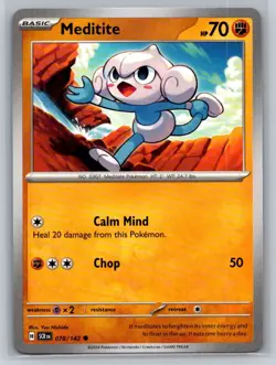 Meditite #078/142 Stellar Crown Common - Pokemon Cards F38 - Image 1