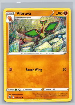 Vibrava #075/172 SWSH09: Brilliant Stars Uncommon - Pokemon Cards F38 - Image 1