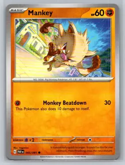 Mankey #045/091 SV: Paldean Fates Common - Pokemon Cards F38 - Image 1