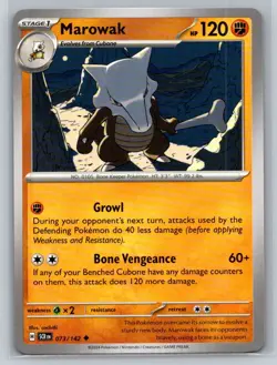 Marowak #073/142 Stellar Crown Uncommon - Pokemon Cards F38 - Image 1