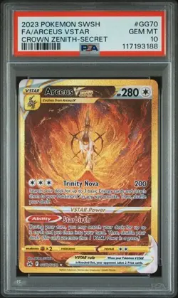 PSA 10 GEM MINT Arceus VSTAR Crown Zenith Secret Gold Pokemon GG70/GG70 - Image 1