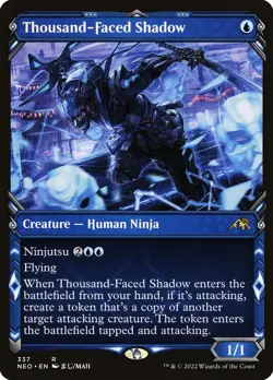 MTG Thousand-Faced Shadow 337 Rare Showcase Kamigawa Neon Dynasty - Image 1