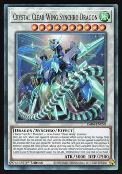 Crystal Clear Wing Synchro Dragon - RA04-EN059 - Ultimate Rare - Yugioh - Image 1