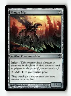 MTG | Plague Myr | Mirrodin Besieged | Foil | Moderately Played | English - Image 1