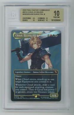 2025 MTG Final Fantasy Borderless Surge Foil #0210 Cloud, Ex-Soldier BGS 10 - Image 1