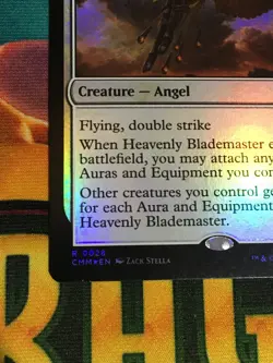 C5230 MAGIC MTG COMMANDER MASTERS HEAVENLY BLADEMASTER #0028 NM RARE FOIL - Image 4