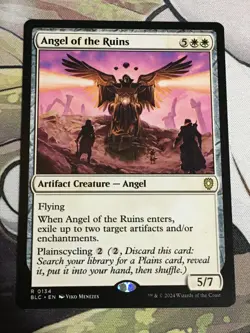 C5846 MAGIC MTG COMMANDER NLOOMBURROW ANGEL OF THE RUINS #0134 NM RARE - Image 1