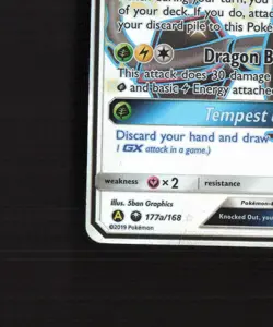 Rayquaza GX 177a/168 Celestial Storm Full Art Shiny Holo Rare Pokemon Card DMG - Image 5