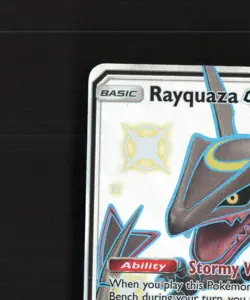 Rayquaza GX 177a/168 Celestial Storm Full Art Shiny Holo Rare Pokemon Card DMG - Image 3