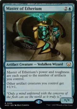 0226 MASTER OF ETHERIUM RARE MARCH OF THE MACHINE COMMANDER MTG CARD - Image 1