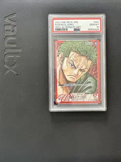 PSA 10 Roronoa Zoro OP01-001 L Parallel Romance Dawn One Piece Card Japanese - Image 1