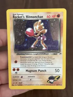 Rockets Hitmonchan Gym Heroes Trading Card 11/132 - Image 1
