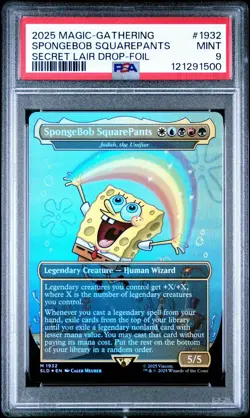 2025 MTG SECRET LAIR X SPONGEBOB 1931 SPONGEBOB SQUAREPANTS FOIL PSA 9 MINT - Image 1