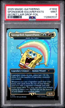 2025 MTG SECRET LAIR X SPONGEBOB 1931 SPONGEBOB SQUAREPANTS FOIL PSA 9 MINT - Image 1