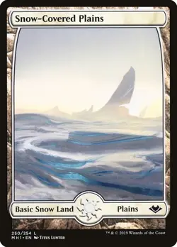 Snow-Covered Plains - 250/254 - Full Art Basic Land - Modern Horizons MH1 MTG - Image 1