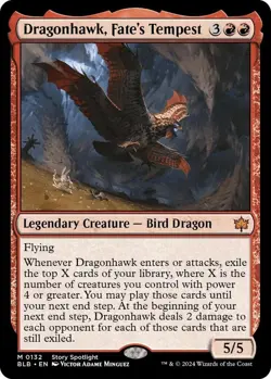 MTG BLB NM Dragonhawk, Fate's Tempest - Image 1