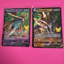 Zacian V 016/025 & Zamazenta 018/025 Holo Pokemon Card Celebrations Pokemon TCG - Image 1
