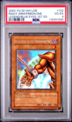 PSA 4 1ST EDITION LOB-122 Right Arm of Forbidden One Exodia Ultra Rare Yugioh - Image 1