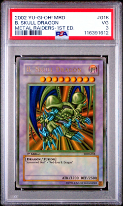 PSA 3 1ST EDITION Black B. Skull Dragon MRD-018 Metal Raiders Ultra Rare YUGIOH - Image 1