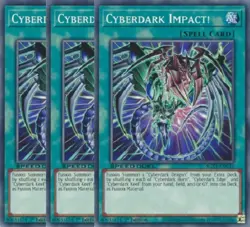Yugioh - Cyberdark Impact! x 3 - 1st Edition NM - Free Holographic Card - Image 1