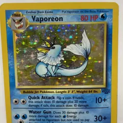 Vaporeon 12/64 Jungle Unlimited Rare Holo Vintage WOTC 1999 Pokemon Card LP / MP - Image 3