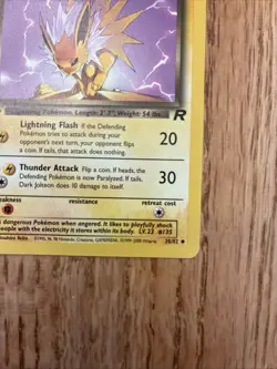 Dark Jolteon Team Rocket #38/82 1st Edition Non Holo Pokemon Card T1-310 - Image 4
