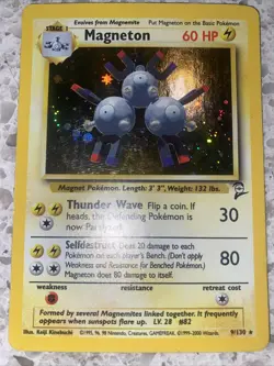 Pokemon TCG Magneton Base Set Holo Rare Card 9/102 LP Condition - Image 1