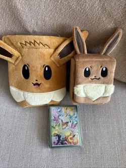 Eevee Plush Deck Box + Eevee Card Sleeves From Prismatic Evolutions SPC - Image 2