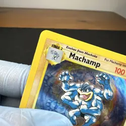 Pokemon TCG Machamp Holo Card Base Set 8/102 MP - Image 4