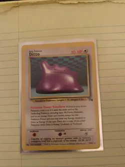 PokemonTCG: 1999 Ditto 18/62 Rare Fossil WOTC Non Holo Card VTG!! MP - Image 1