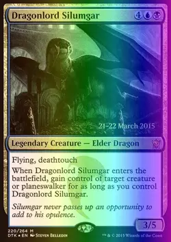 MTG Dragonlord Silumgar (220s/51) Dragons of Tarkir Promos LP FOIL - Image 1