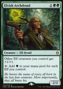 MTG Magic the Gathering Elvish Archdruid (102/340) Commander Anthology LP - Image 1