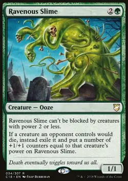 MTG Magic the Gathering Ravenous Slime (34/334) Commander 2018 NM - Image 1