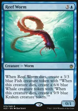 MTG Magic the Gathering Reef Worm (70/266) Masters 25 NM - Image 1
