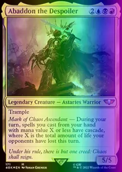 MTG Magic the Gathering Abaddon the Despoiler (171/344) Warhammer 40,000 NM FOIL - Image 1
