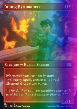 MTG Magic the Gathering Young Pyromancer (364/603) Double Masters 2022 NM FOIL - Image 1
